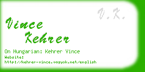 vince kehrer business card